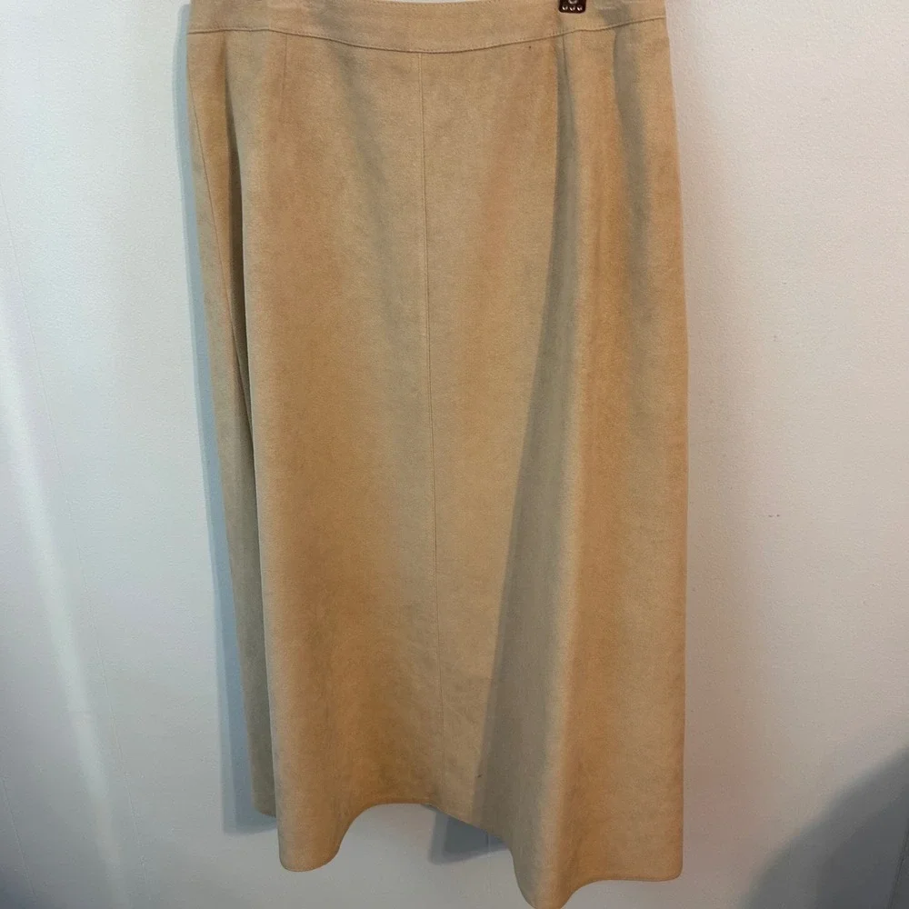 Cyril Creation Suisse Vintage West Suede Skirt Suit Beige 10 Dolly Parton costum